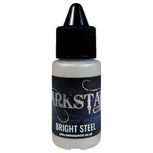 A single bottle of Bright Steel Molten Metals acrylic Paint